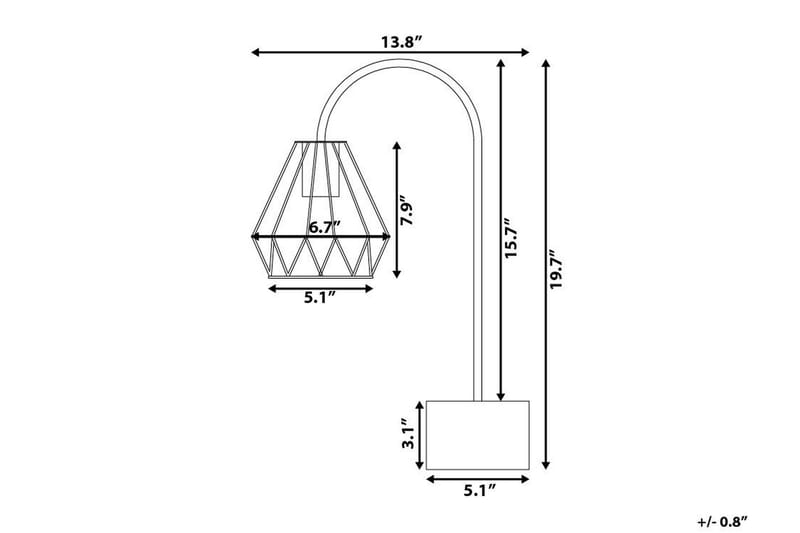Mooni Bordslampa 35 cm - Koppar - Fönsterlampa på fot - Sovrumslampa - Vardagsrumslampa - Sänglampa bord - Fönsterlampa - Bordslampor