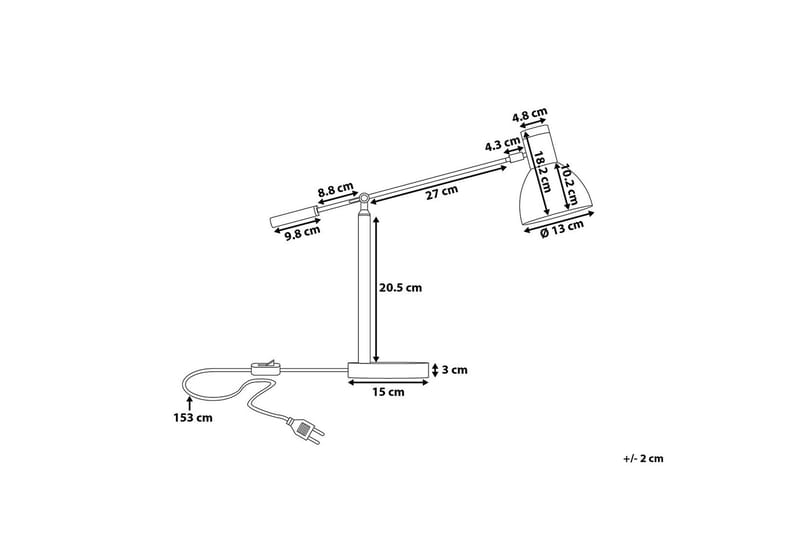 Peckos Bordslampa 15 cm - Vit - Fönsterlampa på fot - Sovrumslampa - Vardagsrumslampa - Sänglampa bord - Fönsterlampa - Bordslampor