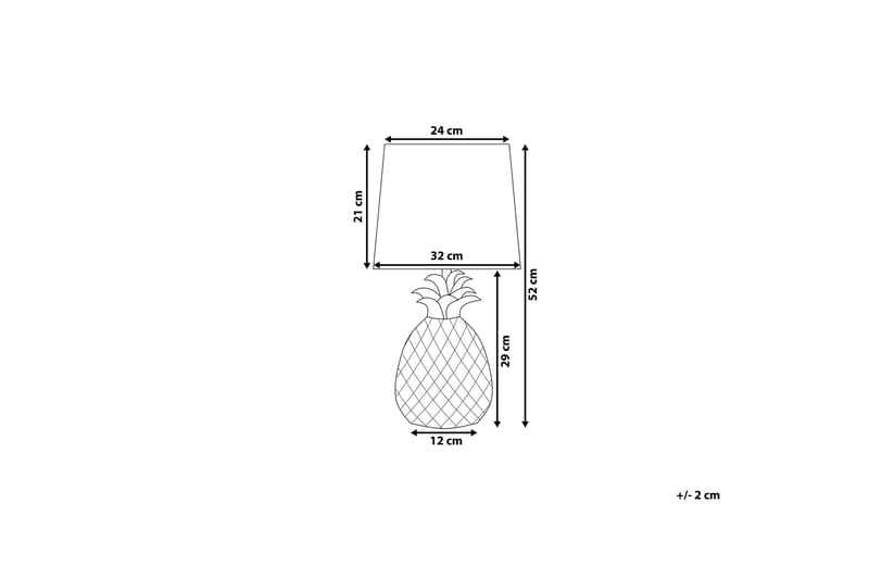 Pineapple Bordslampa 32 cm - Guld - Fönsterlampa på fot - Sovrumslampa - Vardagsrumslampa - Sänglampa bord - Fönsterlampa - Bordslampor