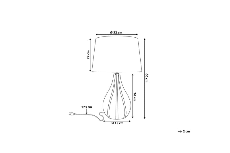 Santee Bordslampa 32 cm - Vit - Fönsterlampa på fot - Sovrumslampa - Vardagsrumslampa - Sänglampa bord - Fönsterlampa - Bordslampor