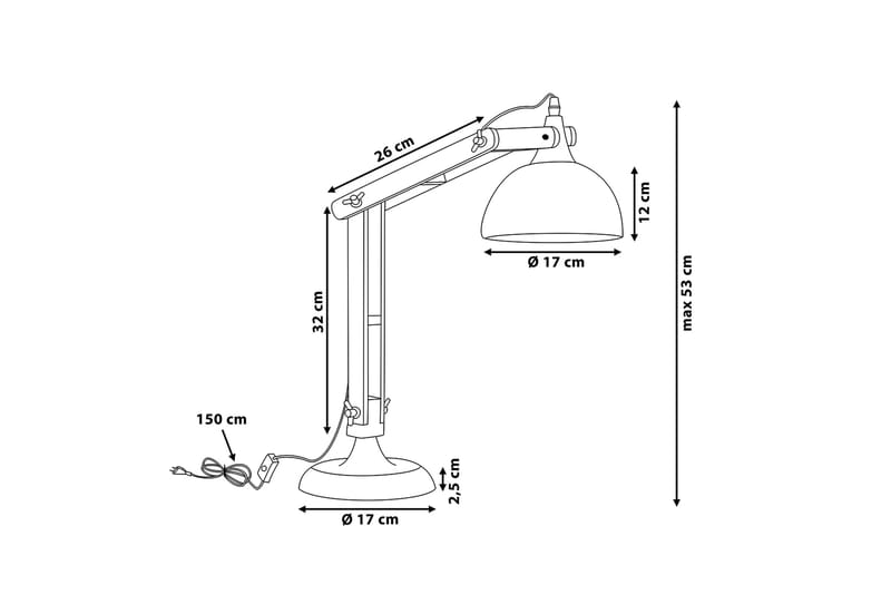 Salado Skrivbordslampa 53 cm - Vit - Skrivbordslampa - Läslampa bord