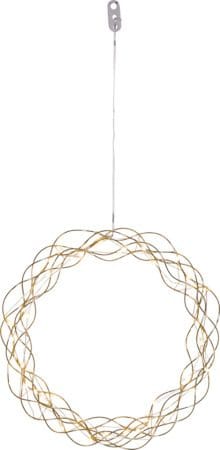 Curly Krans med belysning 30 cm, guld