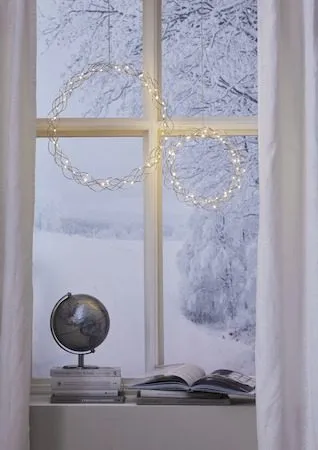 Curly Krans med belysning 30 cm - silver - Trädgård & spabad - Trädgårdsskötsel - Växter & plantor - Prydnadsväxter - Dörrkransar
