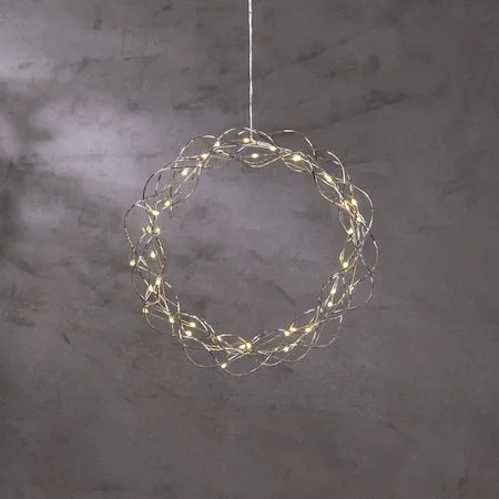Curly Krans med belysning 30 cm - silver - Trädgård & spabad - Trädgårdsskötsel - Växter & plantor - Prydnadsväxter - Dörrkransar