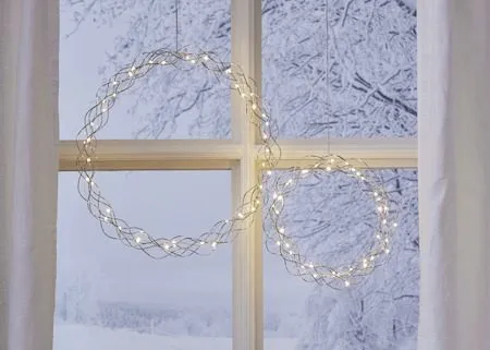 Curly Krans med belysning 30 cm - silver - Trädgård & spabad - Trädgårdsskötsel - Växter & plantor - Prydnadsväxter - Dörrkransar