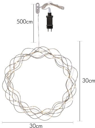 Curly Krans med belysning 30 cm - silver - Trädgård & spabad - Trädgårdsskötsel - Växter & plantor - Prydnadsväxter - Dörrkransar
