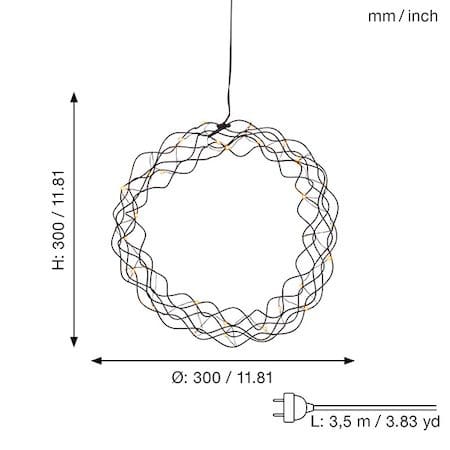 Curly Krans med belysning 30 cm - svart - Belysning & el - Inomhusbelysning & lampor - Dekorationsbelysning
