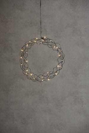 Curly Krans med belysning 30 cm - svart - Belysning & el - Inomhusbelysning & lampor - Dekorationsbelysning