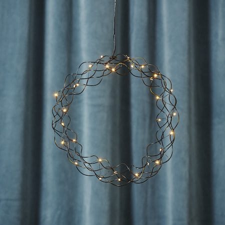Curly Krans med belysning 30 cm - svart - Belysning & el - Inomhusbelysning & lampor - Dekorationsbelysning