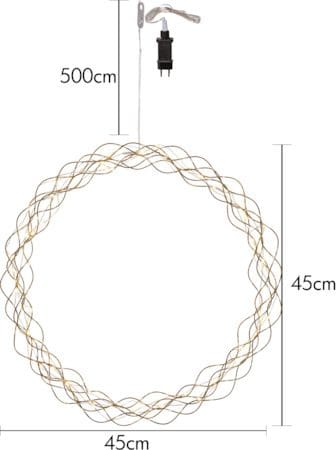 Curly Krans med belysning 45 cm - guld - Trädgård & spabad - Trädgårdsskötsel - Växter & plantor - Prydnadsväxter - Dörrkransar