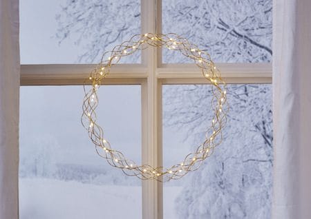 Curly Krans med belysning 45 cm - guld - Trädgård & spabad - Trädgårdsskötsel - Växter & plantor - Prydnadsväxter - Dörrkransar