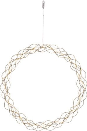 Curly Krans med belysning 45 cm, guld