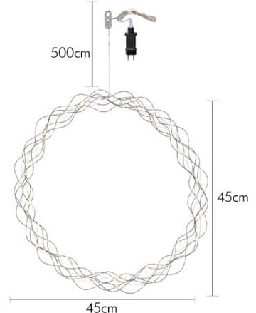 Curly Krans med belysning 45 cm - silver - Trädgård & spabad - Trädgårdsskötsel - Växter & plantor - Prydnadsväxter - Dörrkransar
