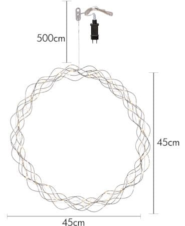 Curly Krans med belysning 45 cm - silver - Trädgård & spabad - Trädgårdsskötsel - Växter & plantor - Prydnadsväxter - Dörrkransar