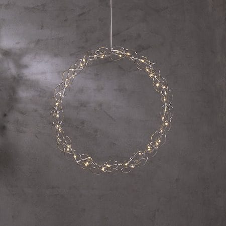 Curly Krans med belysning 45 cm - silver - Trädgård & spabad - Trädgårdsskötsel - Växter & plantor - Prydnadsväxter - Dörrkransar