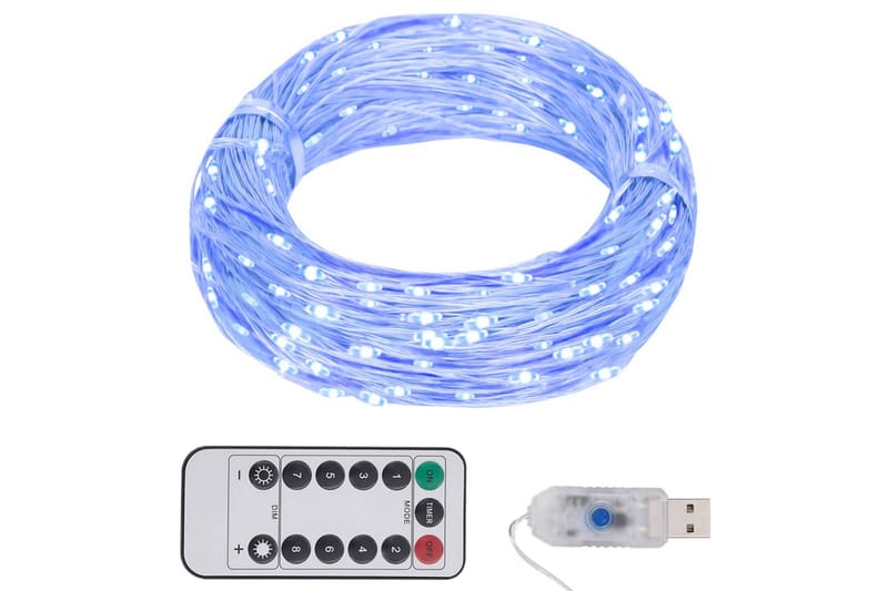 Ljusslinga 40 m 400 lysdioder blå 8 funktioner - be Basic - Ljusslinga - Övrig julbelysning