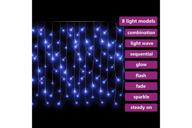 Ljusslinga draperi istappar 10 m 400 lysdioder blå - be Basic - Övrig julbelysning - Ljusslinga