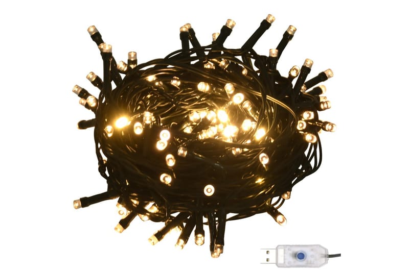 Ljusslinga med 150 LED varmvit 15 m PVC - Vit - Ljusslinga - Övrig julbelysning