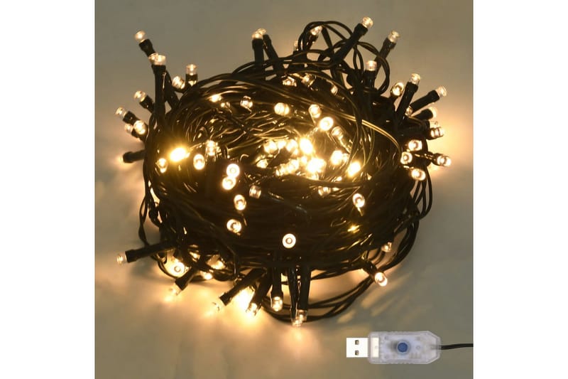 Ljusslinga med 300 LED varmvit 30 m PVC - Vit - Belysning & el - Julbelysning - Övrig julbelysning