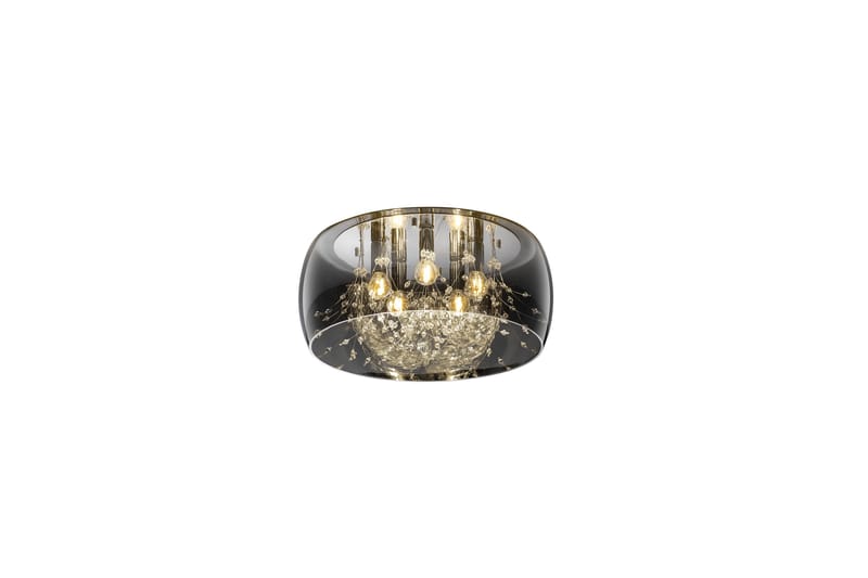 Crystel Plafond 50 cm 5xE14 krom/ rökglas - Krom/Rökglas - Belysning & el - Inomhusbelysning & lampor - Fönsterlampa - Fönsterlampa hängande