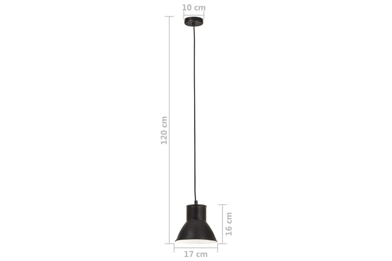 Hänglampa industriell 25 W svart rund 17 cm E27 - Svart - Belysning & el - Inomhusbelysning & lampor - Fönsterlampa - Fönsterlampa hängande