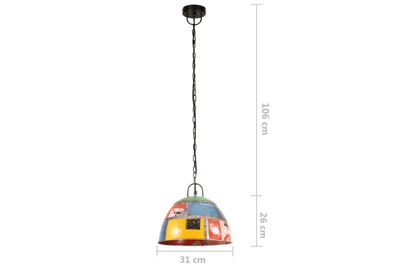 Hänglampa industriell vintage 25 W flerfärgad rund 31 cm E27 - Flerfärgad - Belysning & el - Inomhusbelysning & lampor - Fönsterlampa - Fönsterlampa hängande