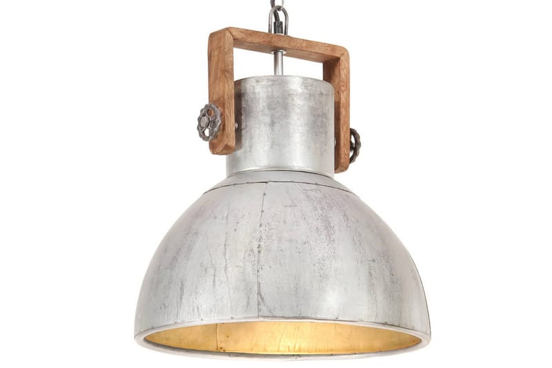 Hänglampa industriell vintage 25 W silver rund 40 cm E27 - Silver - Belysning & el - Inomhusbelysning & lampor - Fönsterlampa - Fönsterlampa hängande