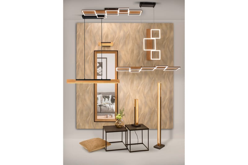 Harper LED Plafond 115 cm mattsvart/ trä - Trä - Belysning & el - Inomhusbelysning & lampor - Fönsterlampa - Fönsterlampa hängande