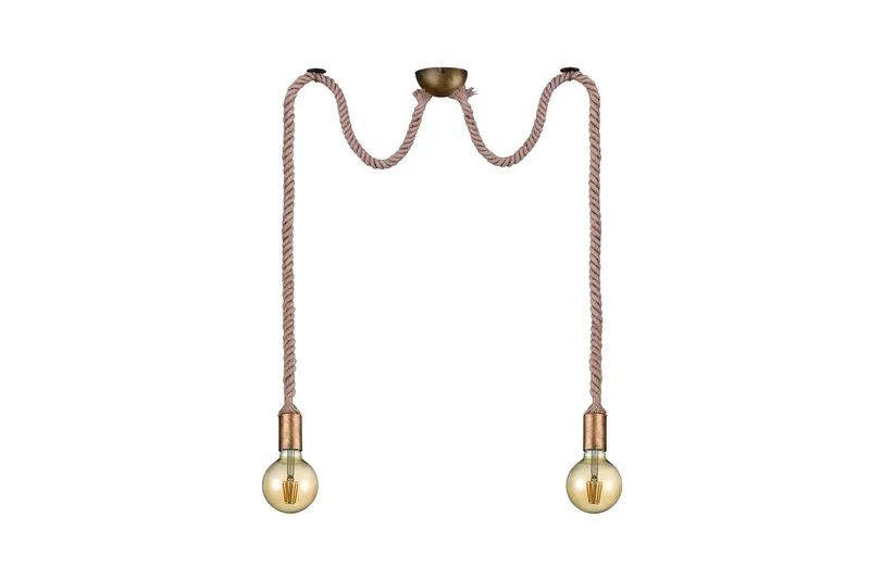 Rope Taklampa 2L E27 antikmässing, Antik mässing