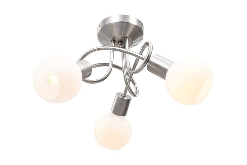 Taklampa med keramikskärmar för 3 E14-lampor vit klot - Vit - Belysning & el - Inomhusbelysning & lampor - Fönsterlampa - Fönsterlampa hängande