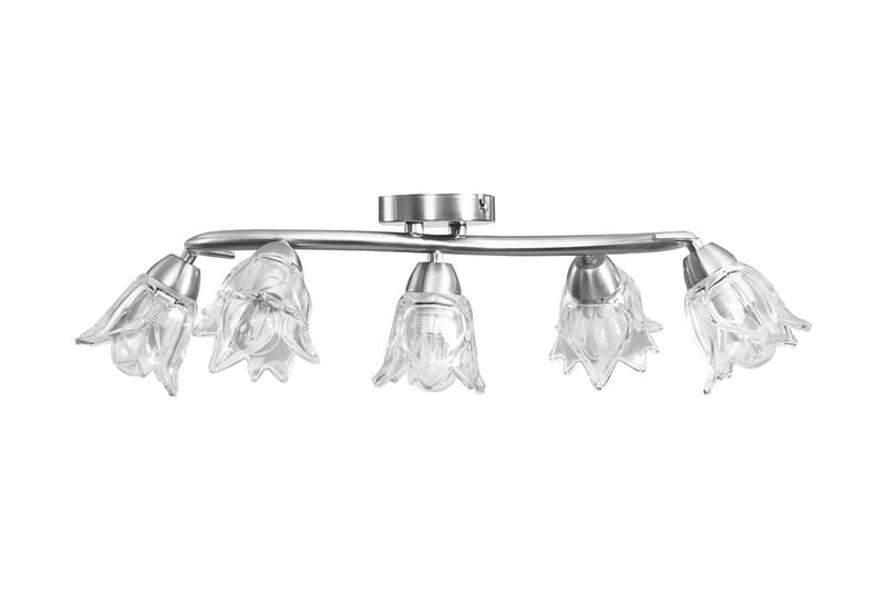 Taklampa med transparenta glasskärmar för 5 E14-lampor tulpa - Transparent - Belysning & el - Inomhusbelysning & lampor - Fönsterlampa - Fönsterlampa hängande