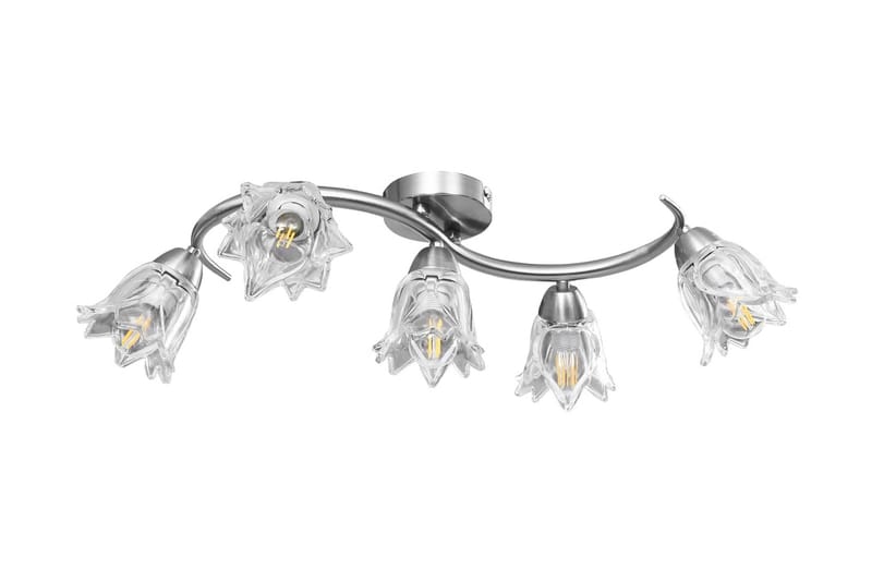 Taklampa med transparenta glasskärmar för 5 E14-lampor tulpa - Transparent - Belysning & el - Inomhusbelysning & lampor - Fönsterlampa - Fönsterlampa hängande
