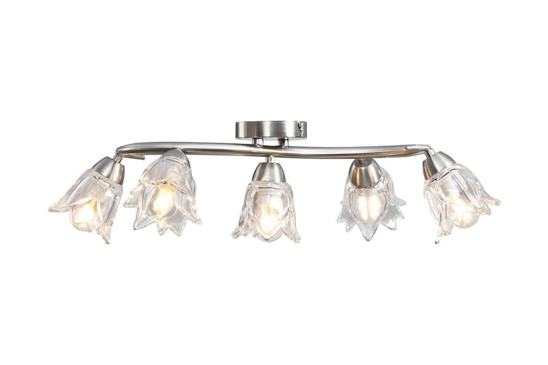 Taklampa med transparenta glasskärmar för 5 E14-lampor tulpa - Transparent - Belysning & el - Inomhusbelysning & lampor - Fönsterlampa - Fönsterlampa hängande