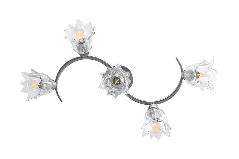 Taklampa med transparenta glasskärmar för 5 E14-lampor tulpa - Transparent - Belysning & el - Inomhusbelysning & lampor - Fönsterlampa - Fönsterlampa hängande