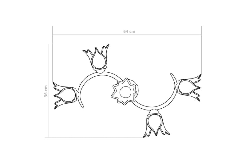 Taklampa med transparenta glasskärmar för 5 E14-lampor tulpa - Transparent - Belysning & el - Inomhusbelysning & lampor - Fönsterlampa - Fönsterlampa hängande