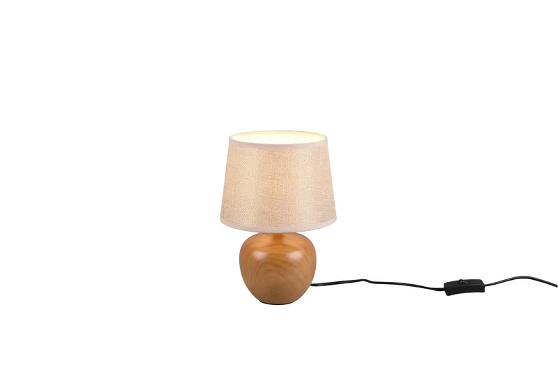 Luxor Bordslampa 26cm E14 beige/ trä, Beige/Trä