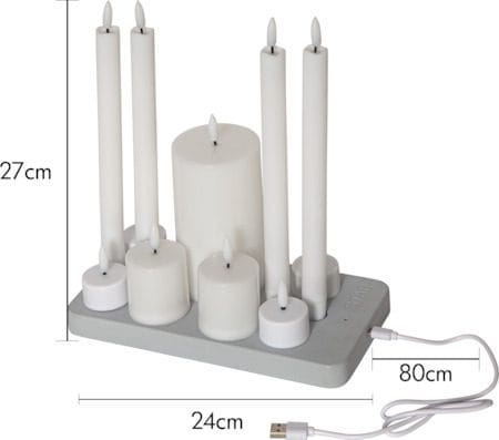Flamme Charge LED Ljus 24 cm - vit - Belysning & el - Inomhusbelysning & lampor - Dekorationsbelysning
