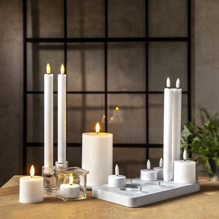 Flamme Charge LED Ljus 24 cm - vit - Belysning & el - Inomhusbelysning & lampor - Dekorationsbelysning