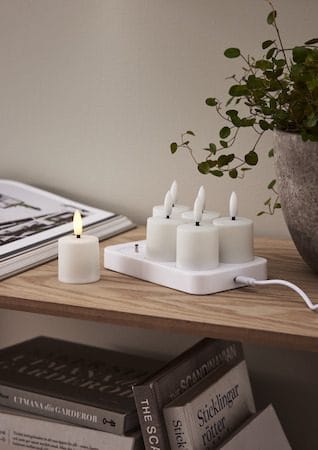 Flamme Charge LED Ljus 6-pack 14 cm - vit - Belysning & el - Inomhusbelysning & lampor - Dekorationsbelysning