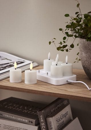 Flamme Charge LED Ljus 6-pack 14 cm - vit - Belysning & el - Inomhusbelysning & lampor - Dekorationsbelysning