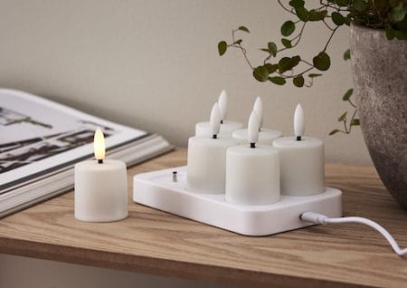 Flamme Charge LED Ljus 6-pack 14 cm - vit - Belysning & el - Inomhusbelysning & lampor - Dekorationsbelysning