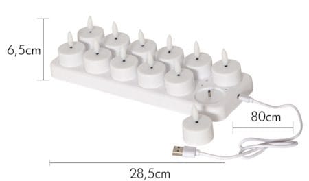 Flamme Charge LED Värmeljus 12-pack - vit - Belysning & el - Inomhusbelysning & lampor - Dekorationsbelysning