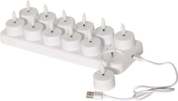 Flamme Charge LED Värmeljus 12-pack - vit - Belysning & el - Inomhusbelysning & lampor - Dekorationsbelysning
