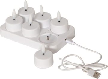 Flamme Charge LED Värmeljus 6-pack - vit - Belysning & el - Inomhusbelysning & lampor - Dekorationsbelysning