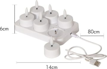 Flamme Charge LED Värmeljus 6-pack - vit - Belysning & el - Inomhusbelysning & lampor - Dekorationsbelysning