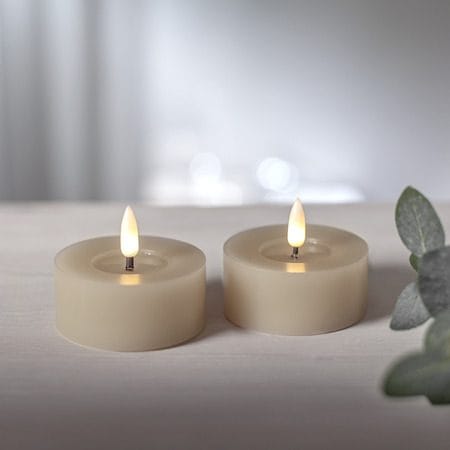 Flamme Flow LED Värmeljus 2-pack 7 cm - beige - Belysning & el - Inomhusbelysning & lampor - Dekorationsbelysning