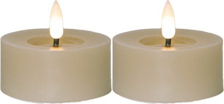 Flamme Flow LED Värmeljus 2-pack 7 cm, beige