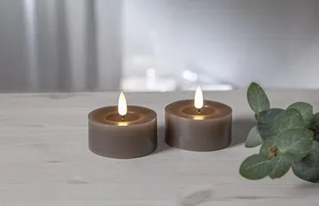 Flamme Flow LED Värmeljus 2-pack 7 cm - mullvad - Belysning & el - Inomhusbelysning & lampor - Dekorationsbelysning
