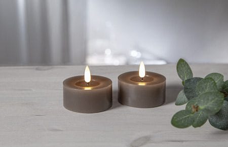 Flamme Flow LED Värmeljus 2-pack 7 cm - mullvad - Belysning & el - Inomhusbelysning & lampor - Dekorationsbelysning