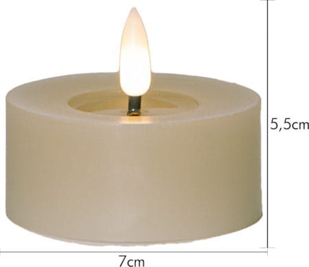 Flamme Flow LED Värmeljus 2-pack 7 cm - beige - Belysning & el - Inomhusbelysning & lampor - Dekorationsbelysning